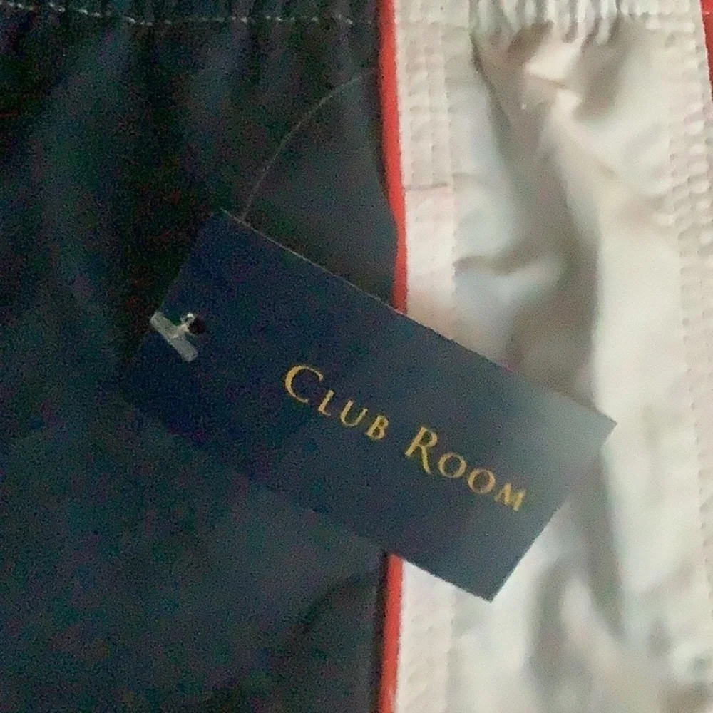 NWT Club Room 2XL Navy Red & White Swim Shorts with Cargo Pockets MT04